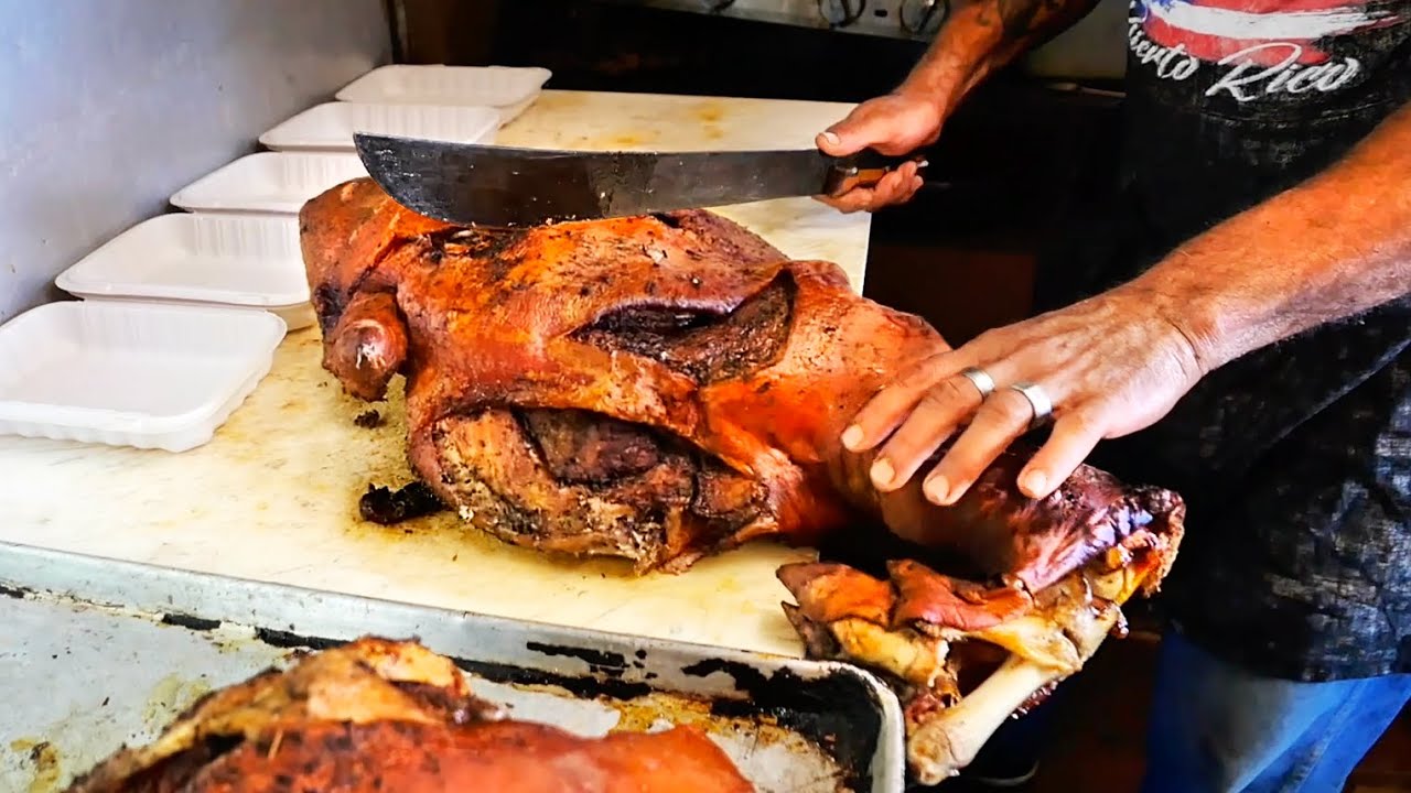 LECHON МАСТЕР ЖАРЕНОЙ СВИНИНЫ Нью-Йорка! Уличная еда