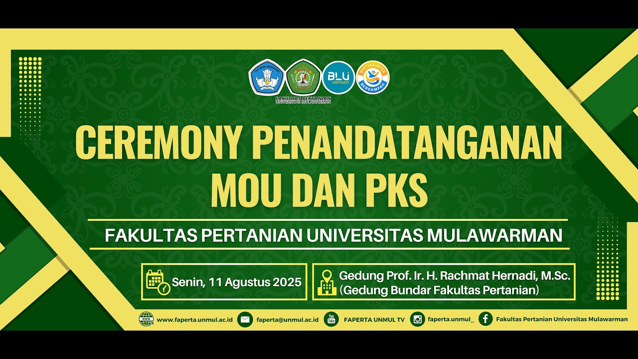 Ceremony Penandatanganan Memorandum of Understanding (MoU) dan Perjanjian Kerja Sama (PKS) FAPERTA