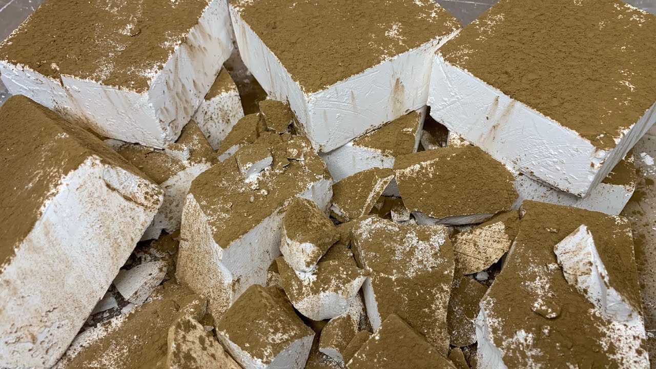 ASMR• 10 blocks Ader Gym Chalk crumble 🤎🤎🤎