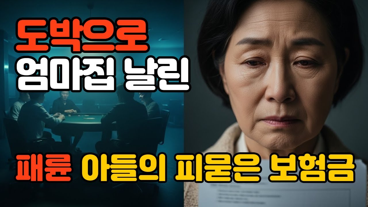 도박중독 아들 교도소 가는것을 막기위해, 엄마는 평생 살던 집을 팔고 길바닥으로 쫒겨납니다..그리고 패륜 아들의 소름끼치는 눈물나는 마지막 반전 ....#도박치유#어머니희생#질병