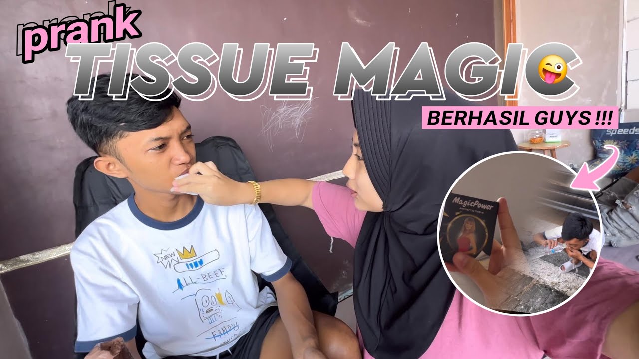 PRANK RENDI ANDIKA !!! LAP BIBIR PAKAI TISU MAGIC