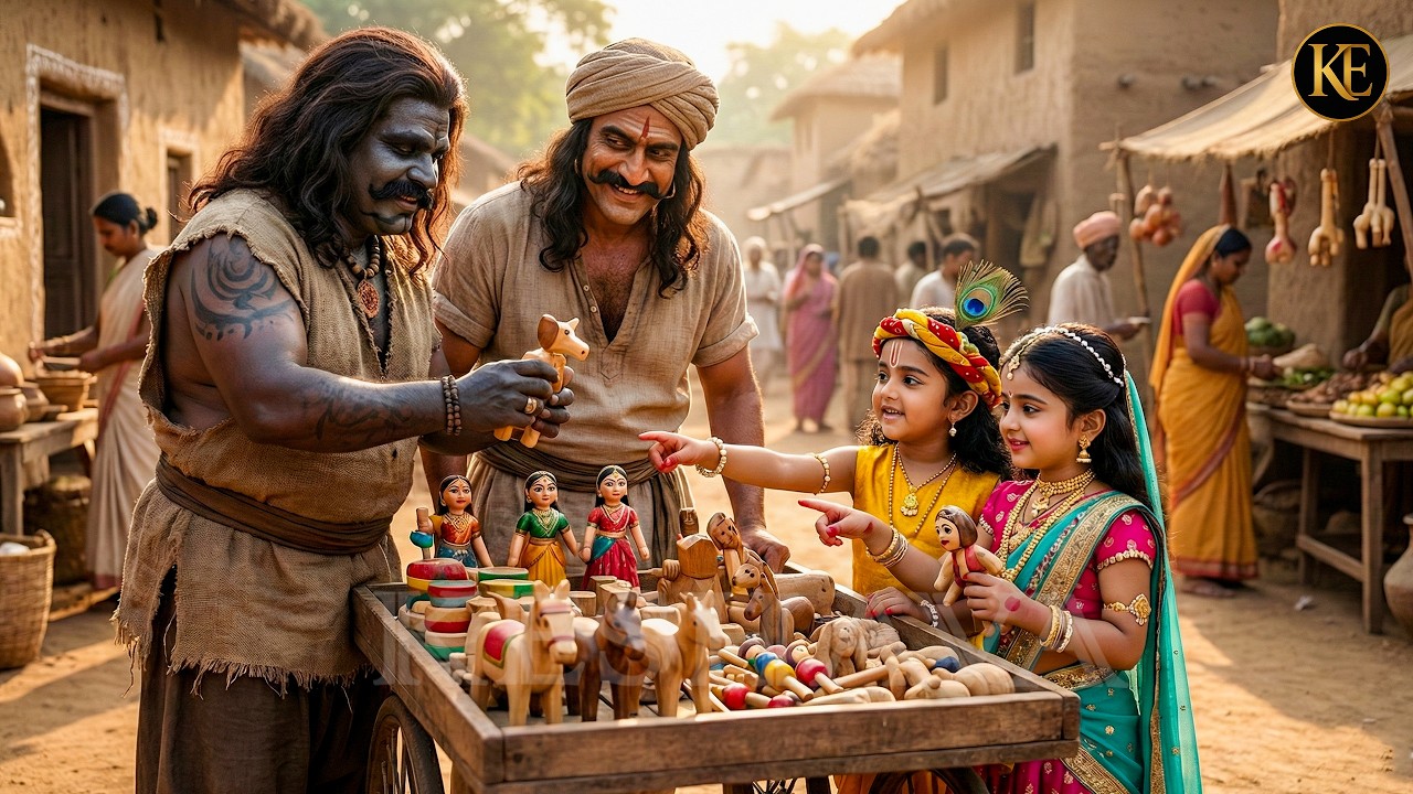 कंस की चाल भेष बदलकर गोकुल में आया खिलौना बेचने जाल में फँसे बाल कान्हा || Shree Krishan leela