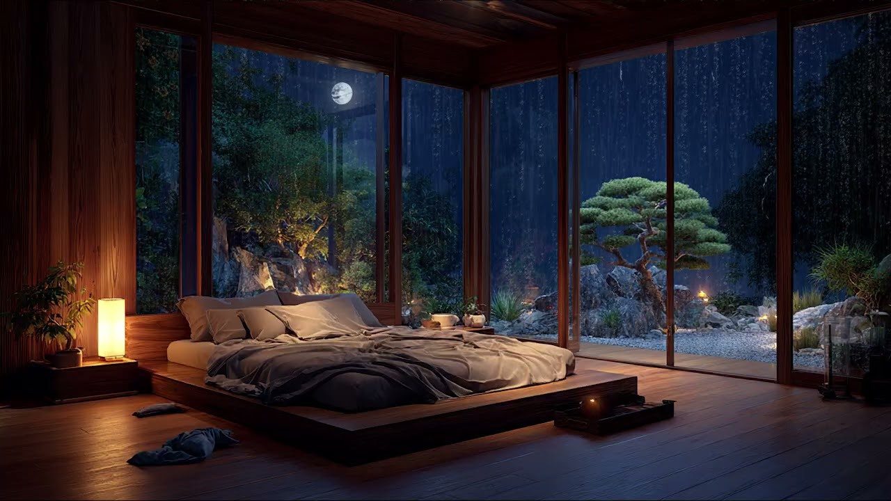 夜の窓辺で聞く雨音🌧️ 睡眠・勉強・作業用BGM｜自然環境音