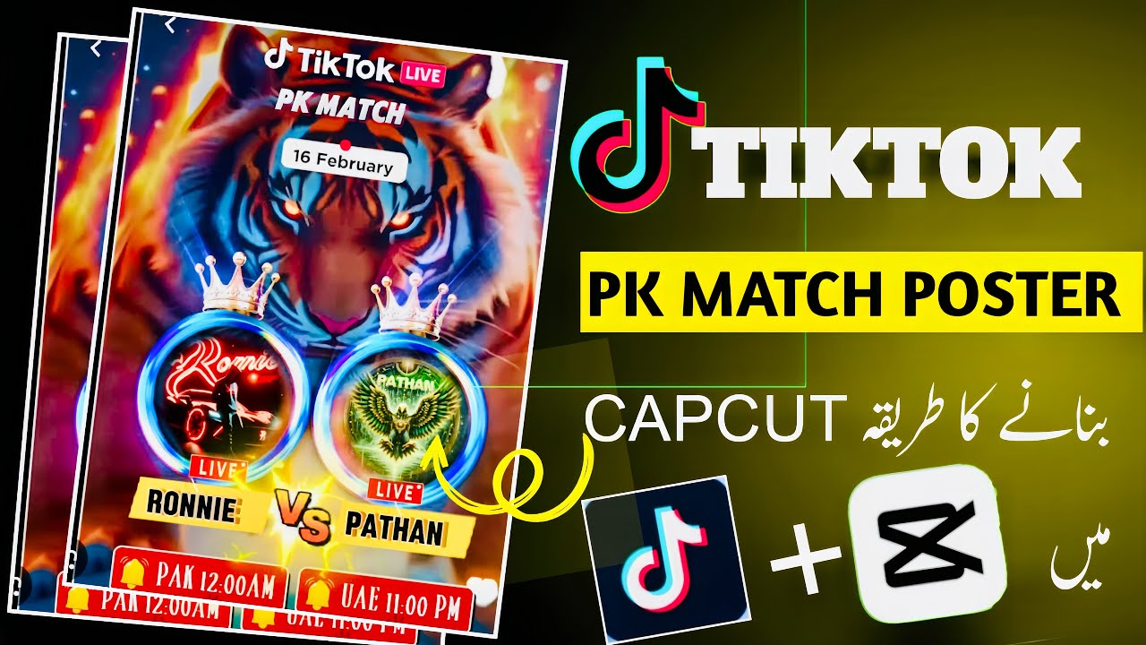 How to make Tiktok live Pk Match Poster in capcut || Capcut main pk match dp banana ka trika