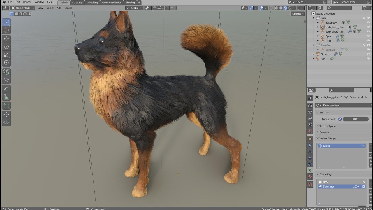How to create Fur for games in Blender (with Hair Tool)