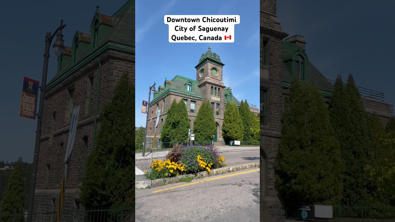 Downtown Chicoutimi in the City of Saguenay (Quebec, Canada)