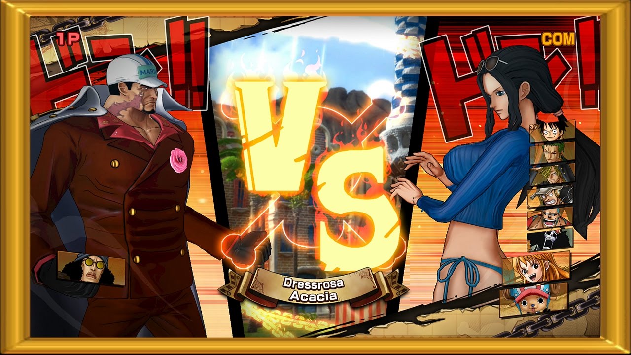 One Piece Burning Blood | 2 Players Coop 2 VS 9 | Akainu and Kuzan VS Straw Hat Pirates
