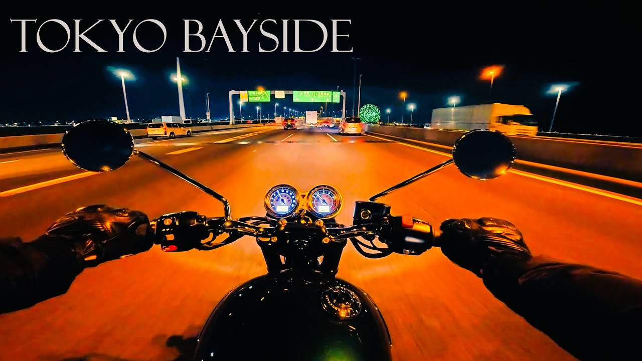 [4K] Tokyo Midnight Cruise 🌃 | Rainbow Bridge to Wangan Expressway | Triumph Bonneville T100