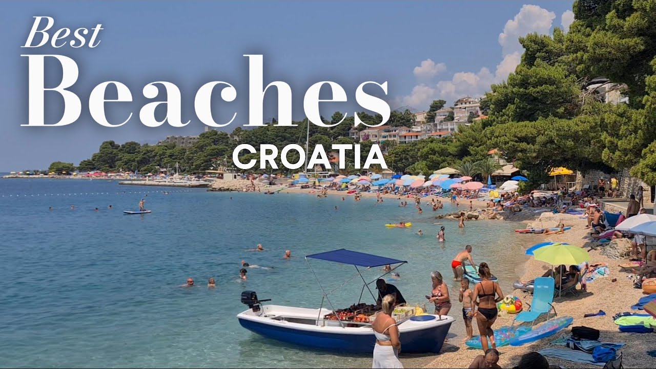Relaxing at beach Soline, Brela Croatia.