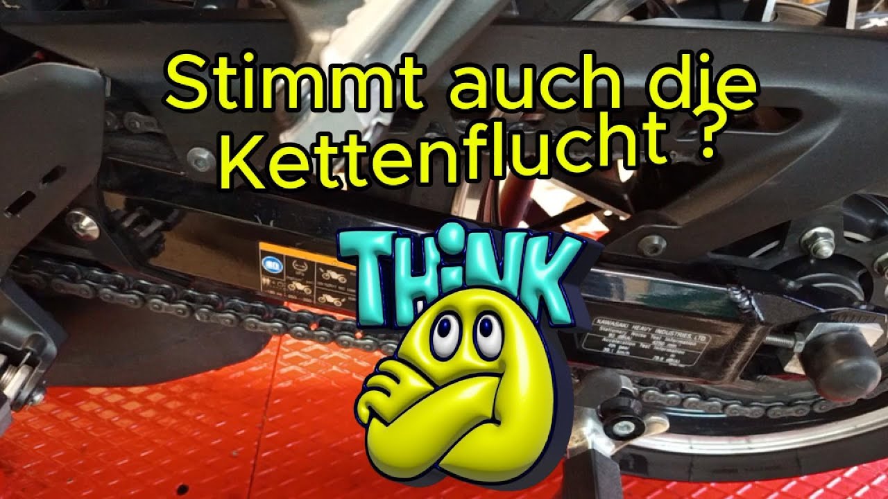 Kettenflucht Motorrad einstellen Laser Kette