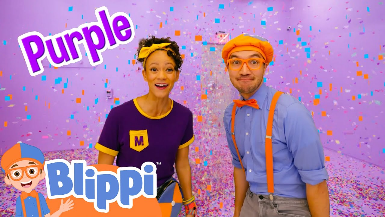 What is Meekah's Favorite Color? 💜💛 | Blippi's Colorful Fun! | Blippi Adventures