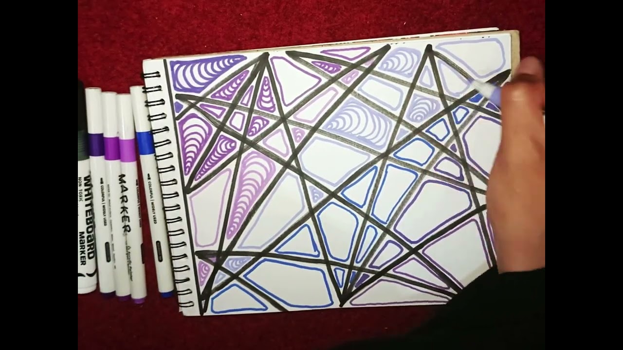 Easy colorful zentangle pattern to calm your mind | 