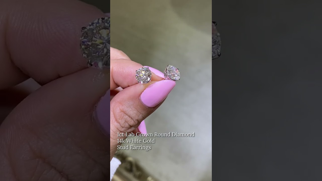 1ct Round Diamond Stud Earrings 💎✨