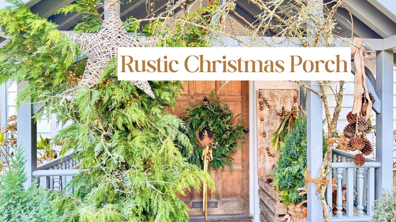 Christmas PORCH Decorating Ideas ~ Natural & Thrifted Decor🌲💛