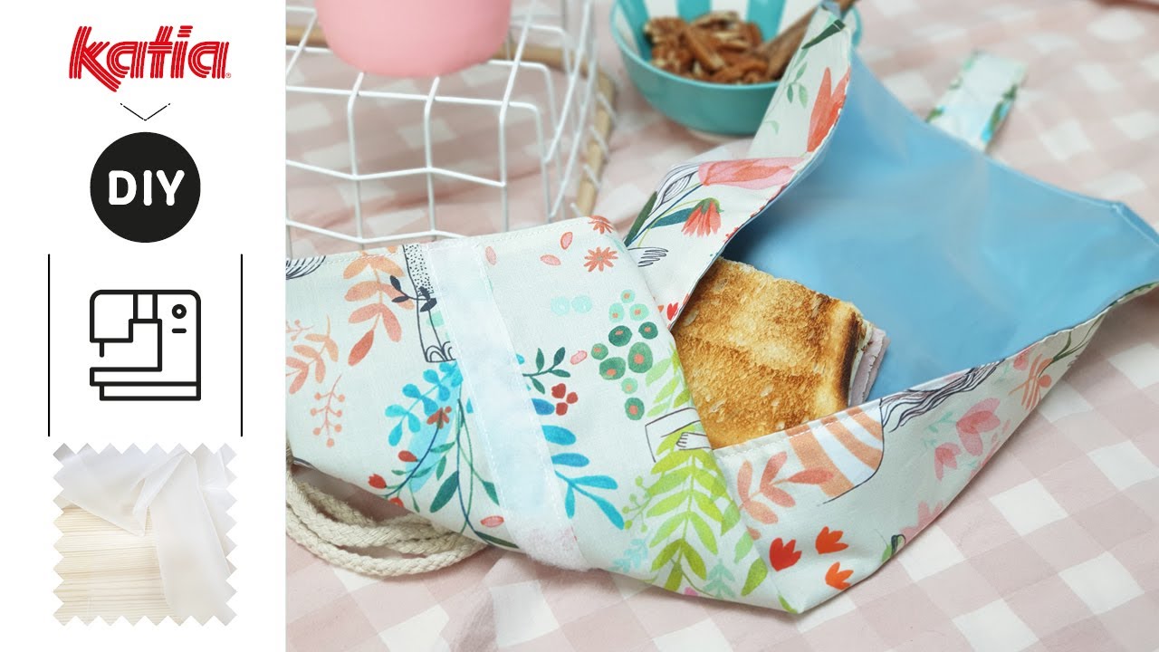 Cómo coser un portabocadillos o boc'n'roll con plástico alimentario  | Katia Fabrics