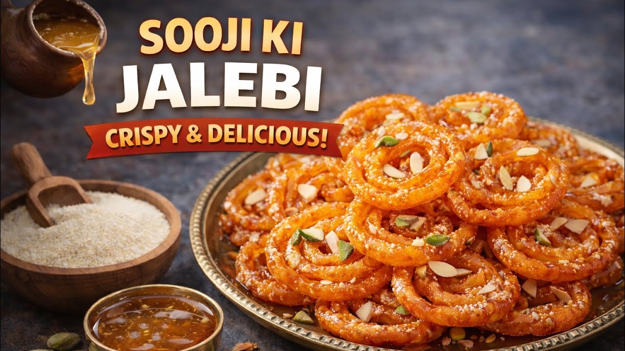 सिर्फ सूजी से बनाएं करारी जलेबी | Instant Sooji Ki Jalebi Recipe