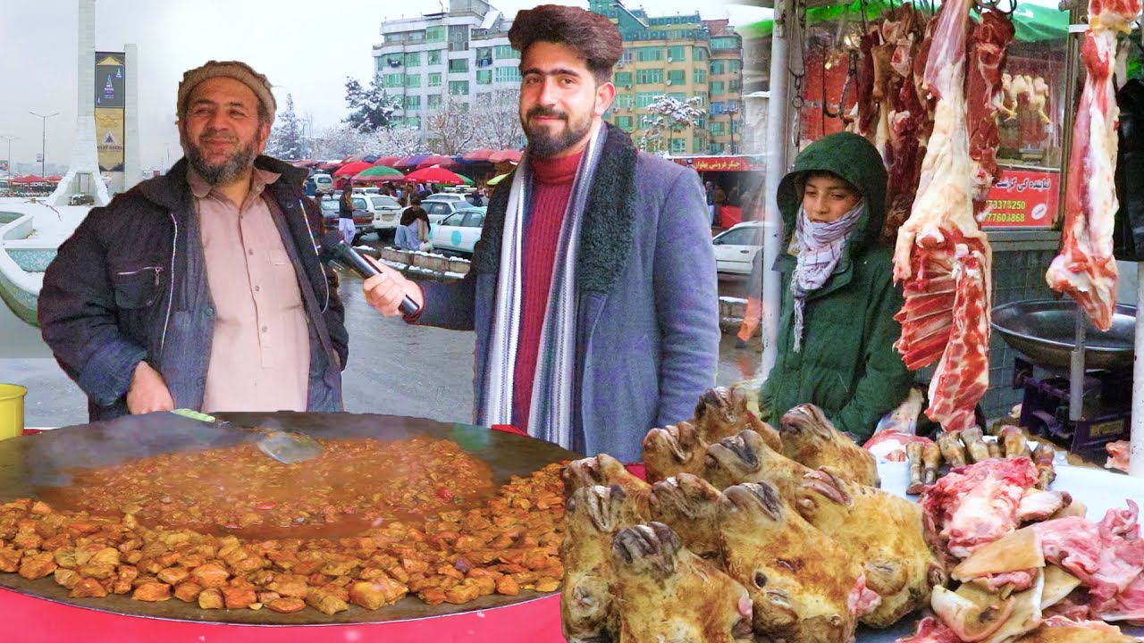 گزارش منصور، سرای شمالی کابل، غذا های خیابانی،برف باری/,mansoor report,sara e shamali