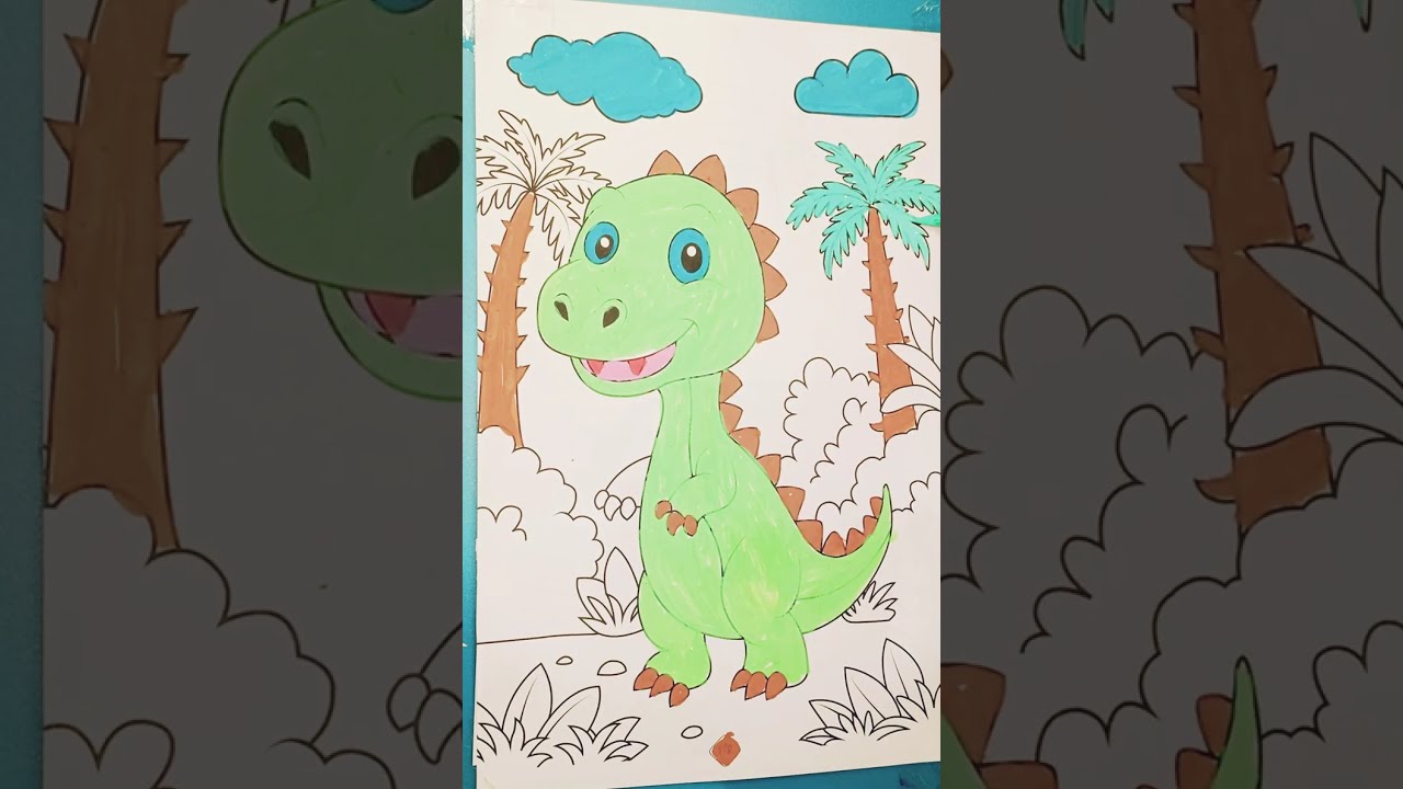Cute Dinosaur Coloring 🦖 | Dinosaur Drawing for Kids | Easy Coloring Video