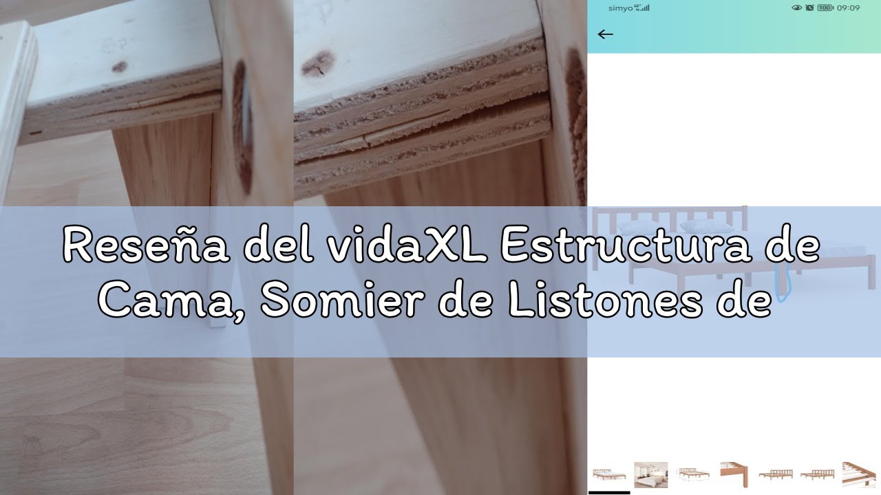 Reseña del vidaXL Estructura de Cama, Somier de Listones de Invitados, Armazón de Cama, Mueble para
