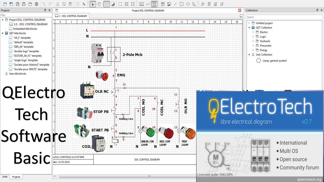 How to Design a DOL Starter Circuit Using QElectro Tech Software | Step-by-Step Tutorial