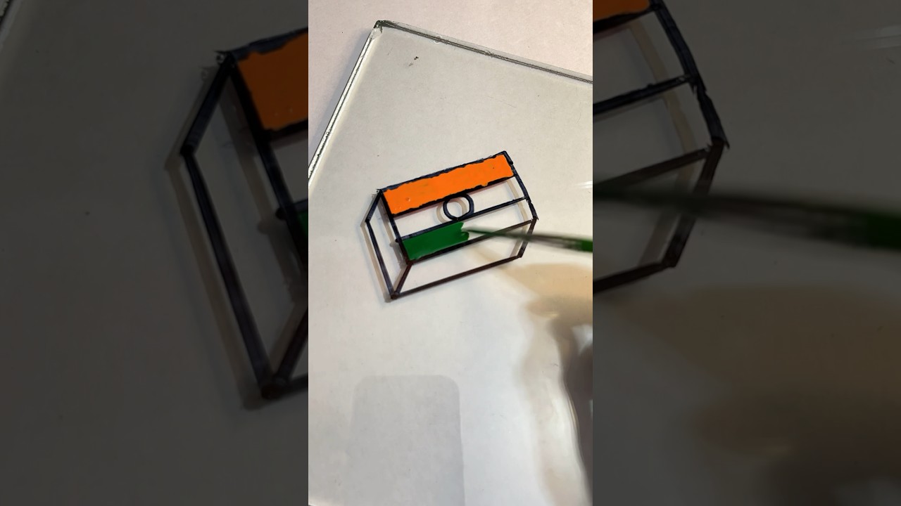🇮🇳Indian Flag glass painting #shorts #glasscraft #glassart #trending #jayartist