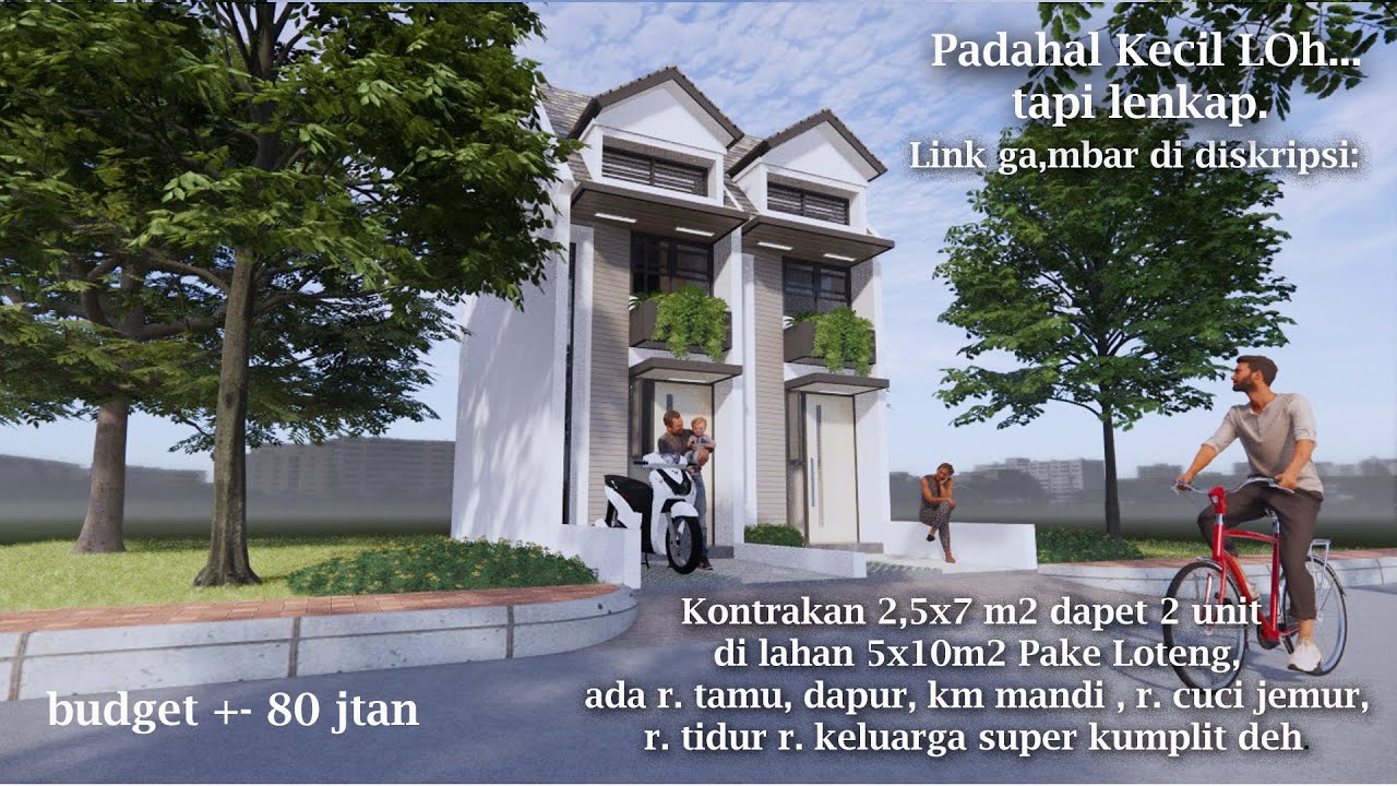 #desainrumah minimalis kontrakan 2,5x7 m2, kecil tapi masuk semua loh#tinyhouse #scandinavian