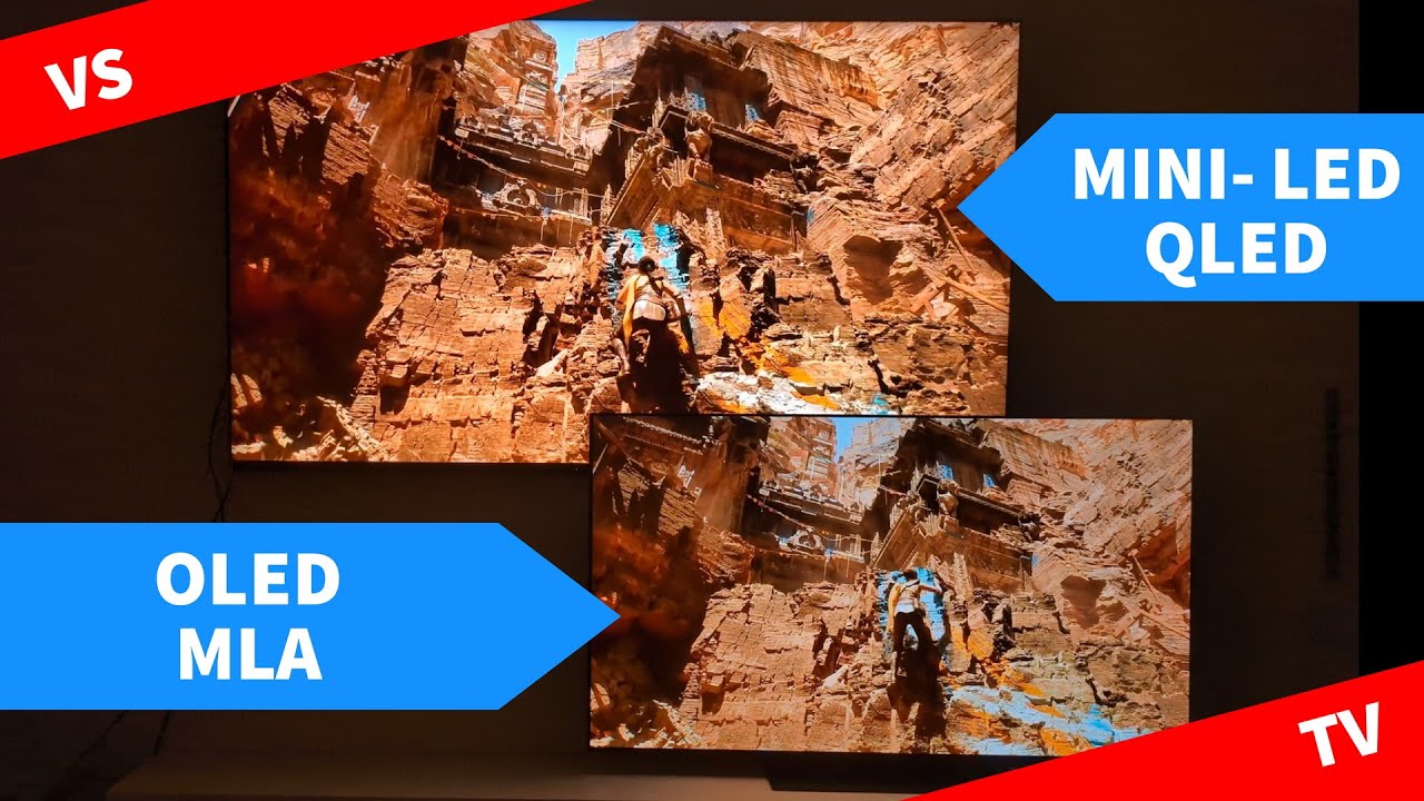 OLED vs Mini LED QLED TV - Gaming Test - Unreal Engine 5 Side-by-Side