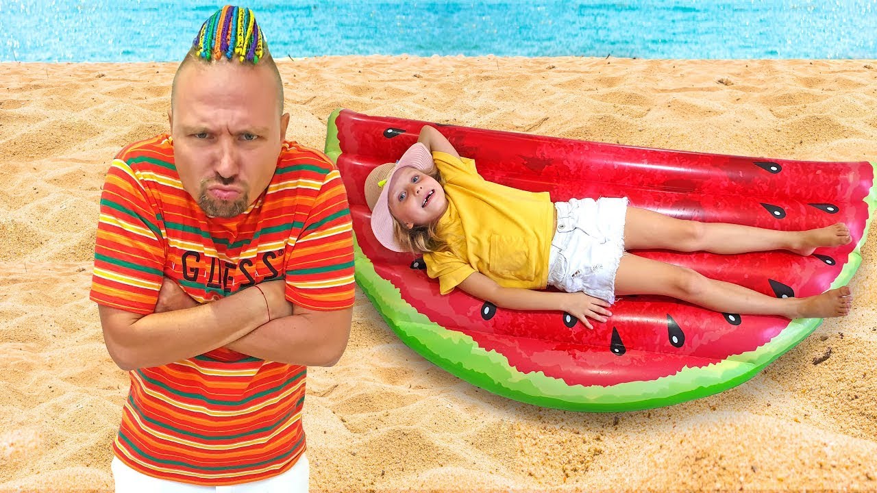 Alice and Dad in stories from Funniest Adventure in the Summertime