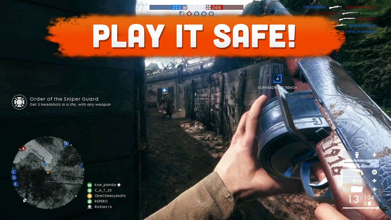 PLAY IT SAFE! - Battlefield 1 | Road to Max Rank #49 (Multiplayer Gameplay)