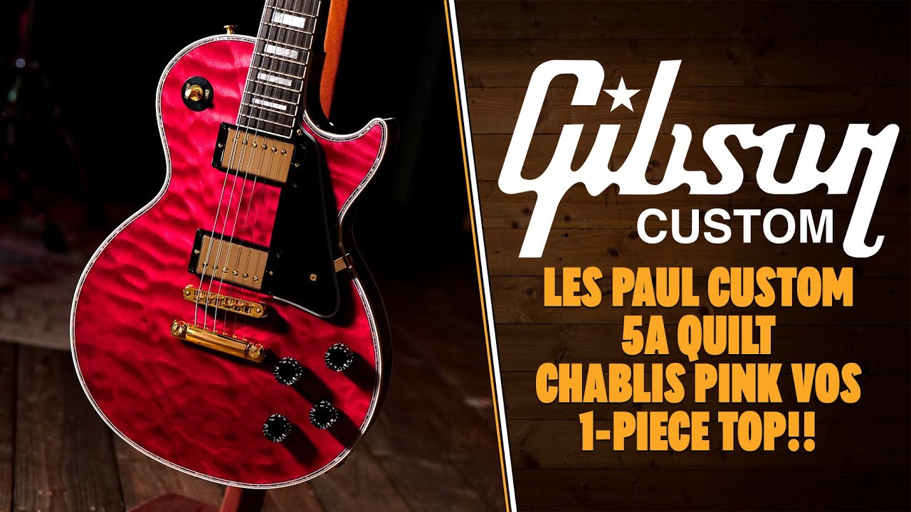 Gibson Custom Les Paul Custom 5A Quilt | Chablis Pink - VOS 1-Piece Top!!