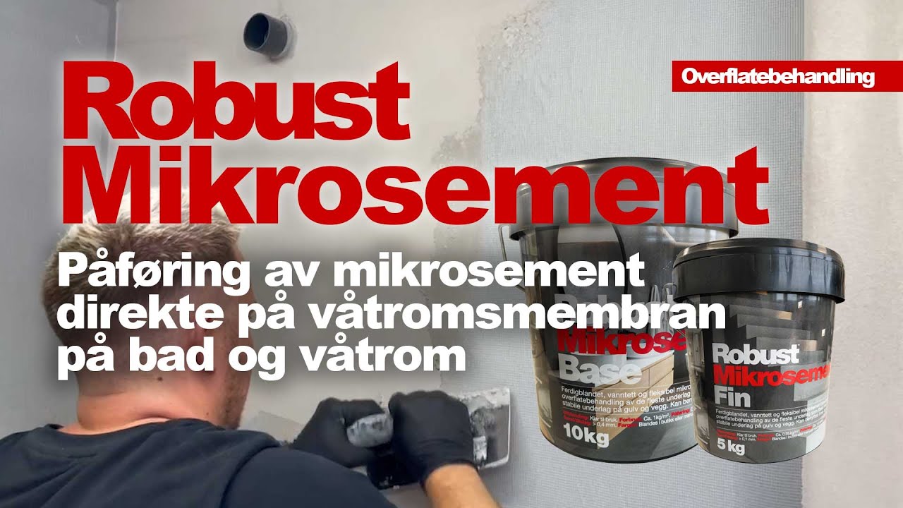 Robust Mikrosement påført direkte på våtromsmembran på bad og våtrom
