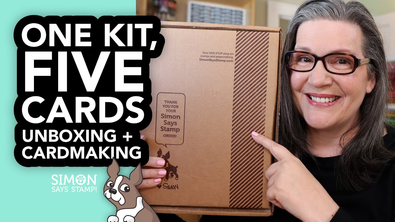 Let's unbox the latest Simon Says Stamp card kit and make FIVE cards!