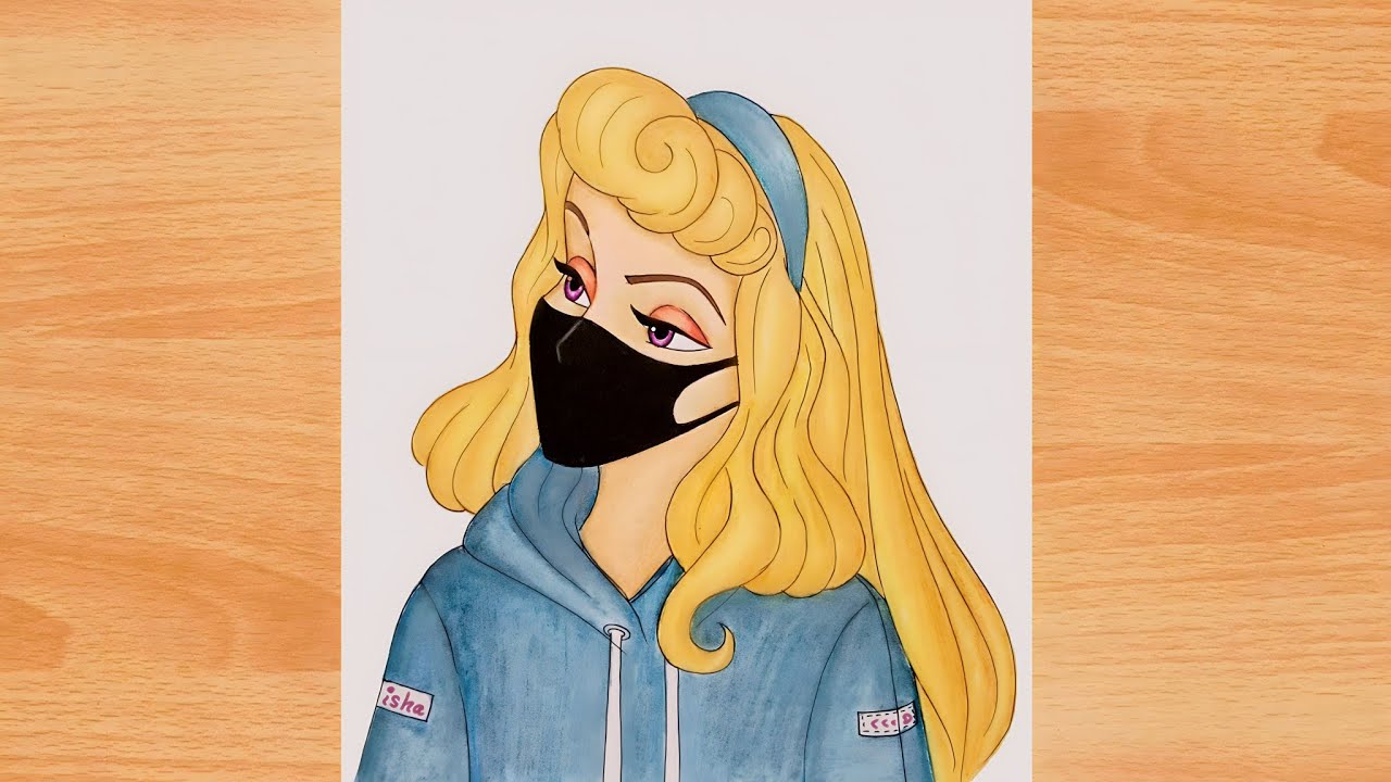 Disney Princess – Aurora With Mask |  Disney Princess Drawing | prenses aurora nasıl çizilir