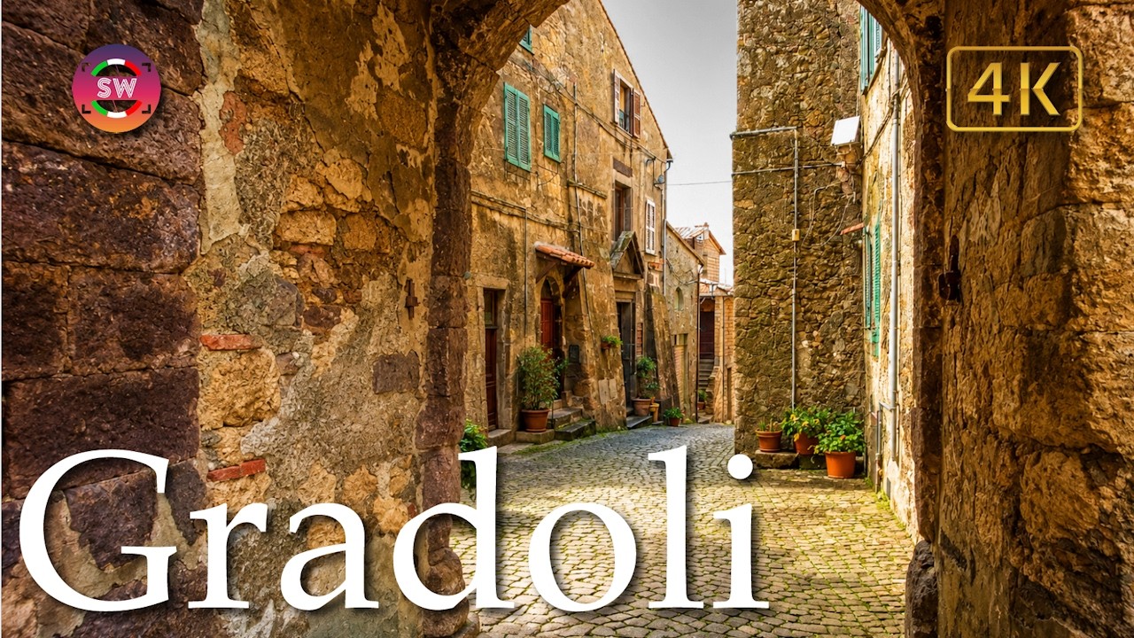 Gradoli (Lazio), Italy【Walking Tour】History in Subtitles - 4K
