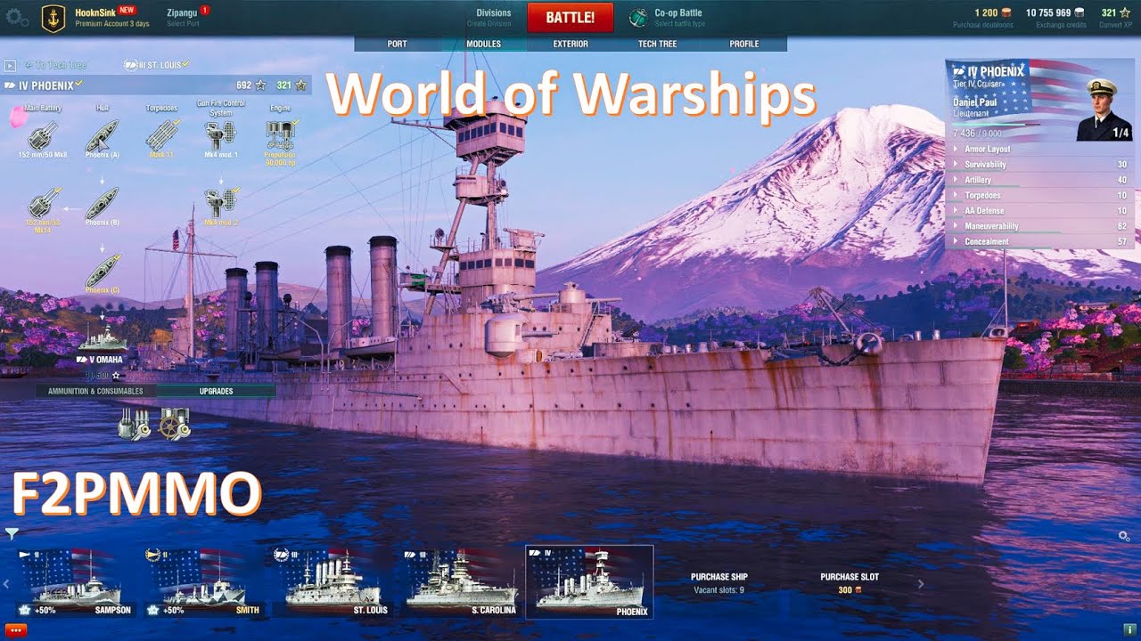 World of Warships - Testing Out the Tier 4 US Cruiser Phoenix | F2PMMO