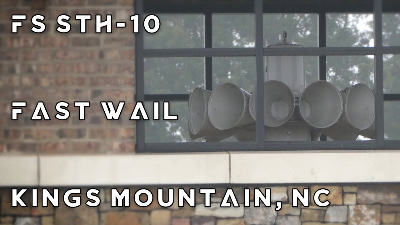 Federal Signal STH-10 Siren Test, Fast Wail, Kings Mountain, NC