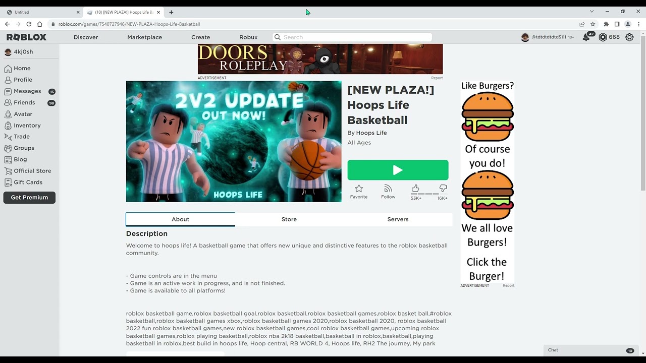10 NEW PLAZA! Hoops Life Basketball   Roblox   Google Chrome 2023 06 27 15 10 53