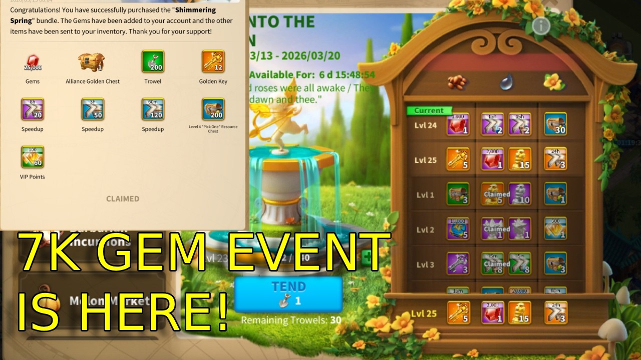 7K Gem Event Is HERE! Time To Max It in Rise of Kingdoms