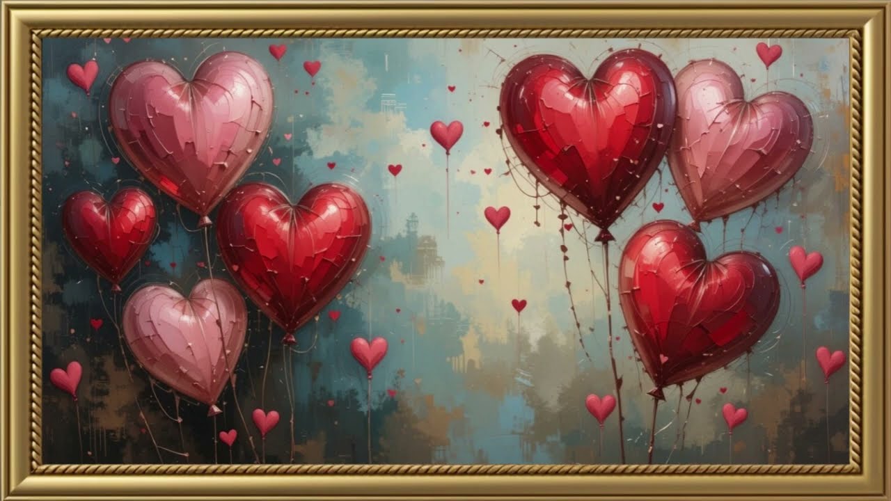 POP OF LOVE | FRAMED TV ART WALLPAPER SCREENSAVER BACKGROUND | VALENTINE'S DAY | 2 HRS
