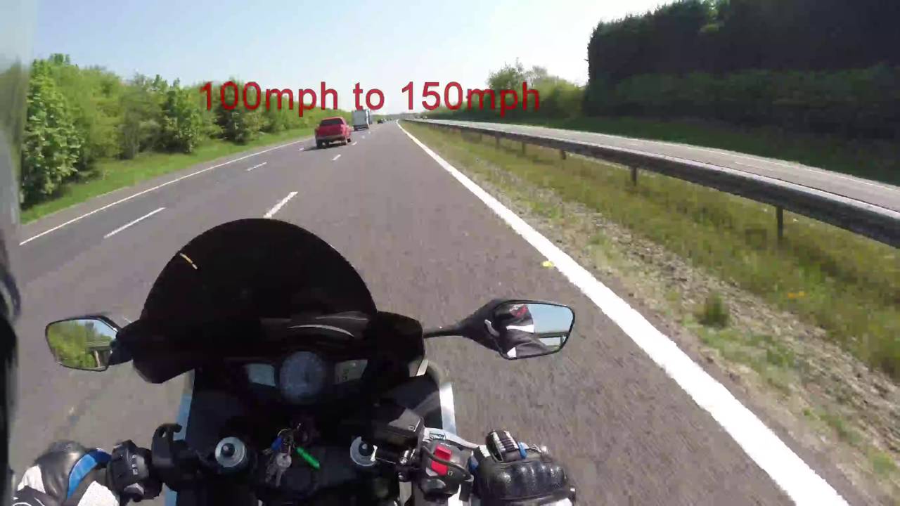 Don Guhl ECU flashed Honda vfr1200 100 to 150mph top gear roll on.