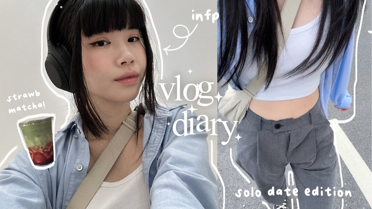 productive vlog🧺 taking myself on a date, bento, mofusand uniqlo, strawberry matcha latte & gallery