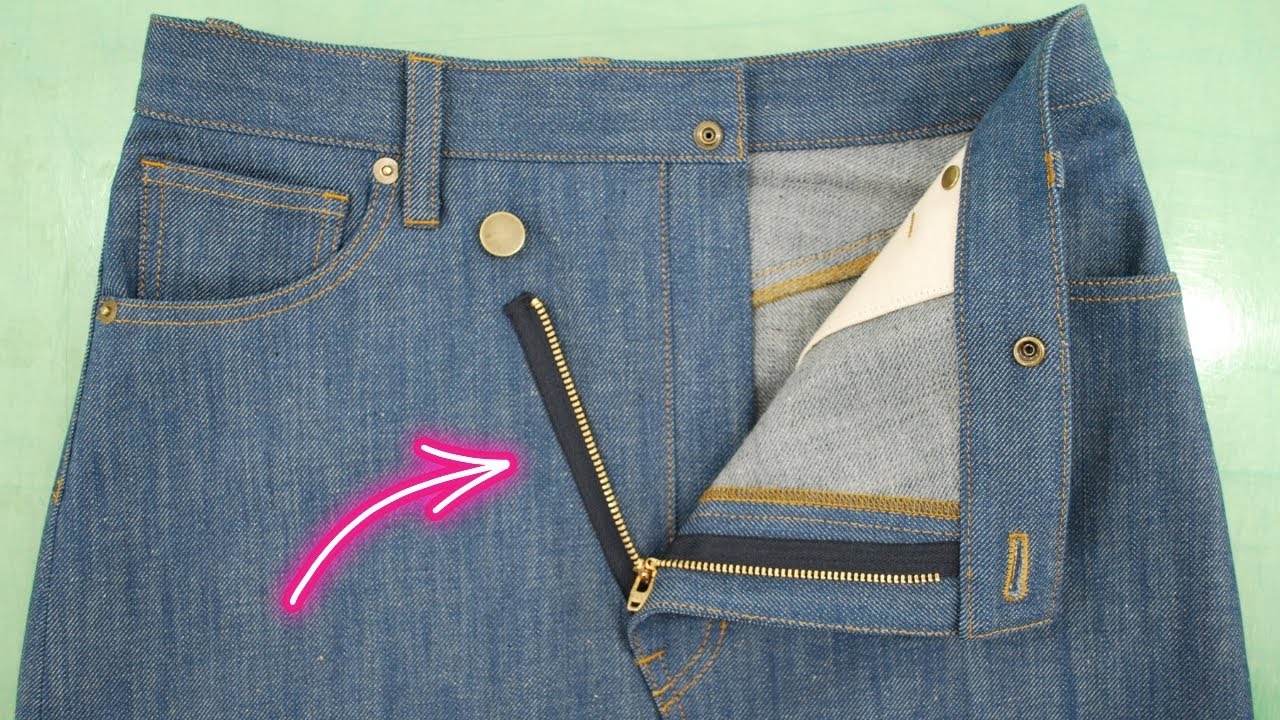 How to sew a Zipper on a Long Denim Skirt | Tutorial for Beginners