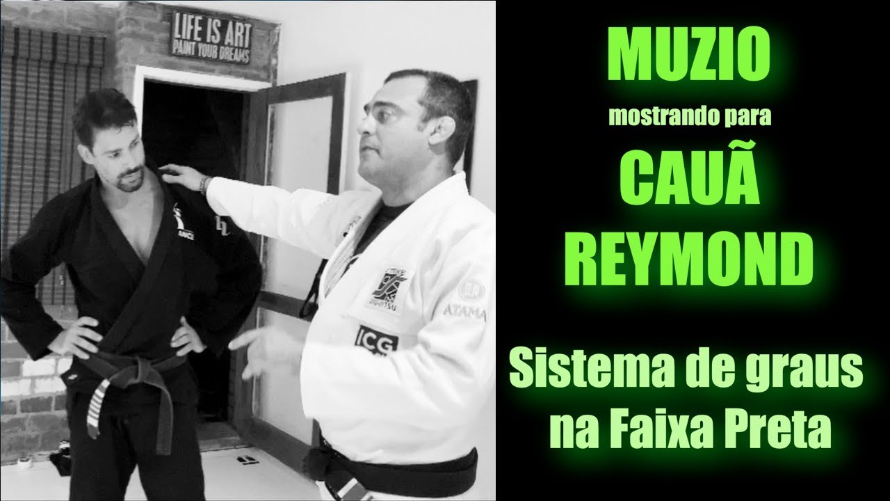 Muzio mostrando o Sistema de graus na Faixa Preta para Cauã Reymond