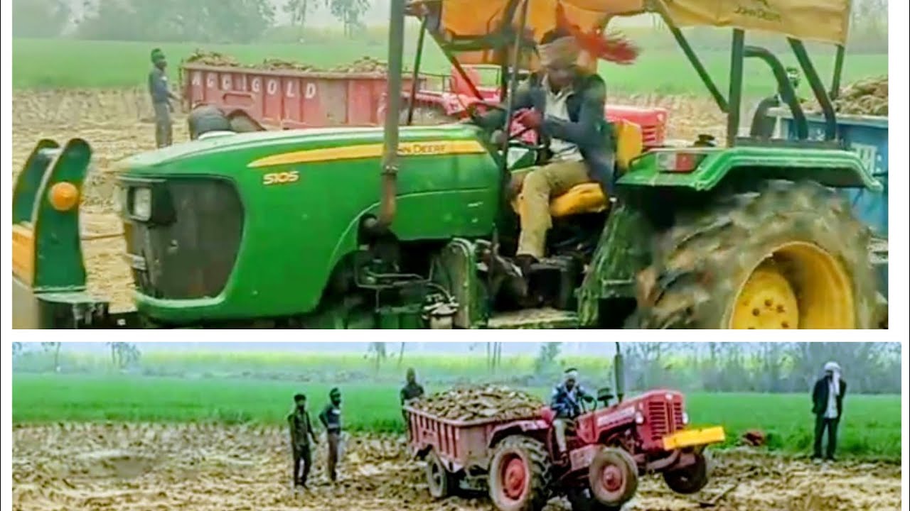 John Deere 5105 Mahindra 265💚💪❤️