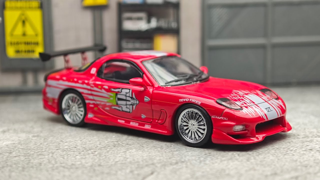 Mazda RX7 Veilside with Fast and Furious Livery by Mortal 1/64 | UNBOXING and REVIEW