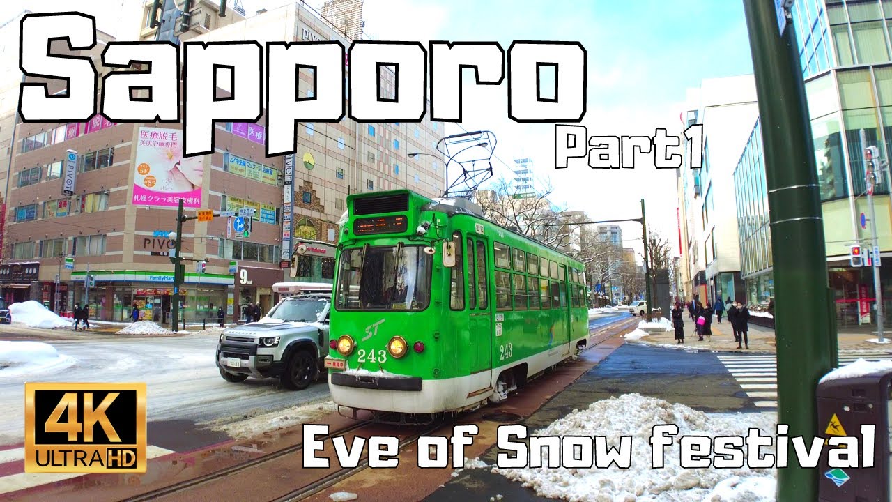 【4K Walk】Japan walking tour - Sapporo - Explore Japan's northernmost Metropolitan city in winter.
