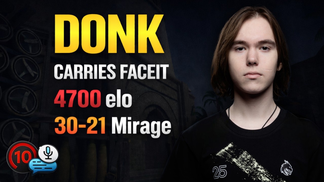 donk PLAYS FACEIT LVL 10 Mirage (30-21) DONK Highlights! CS2