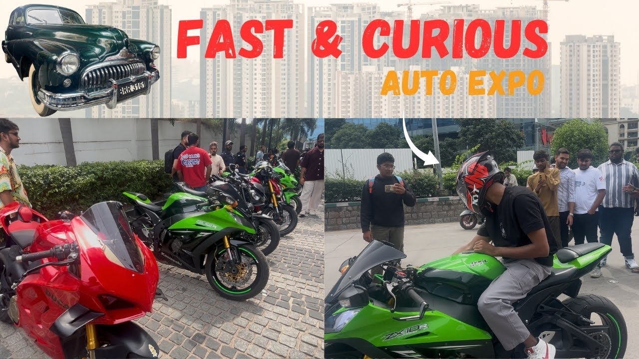 FAST & CURIOUS😍 AUTO EXPO🔥CRAZY REACTIONS🥵#telugu #fastandcurious #zx10r #superbikes
