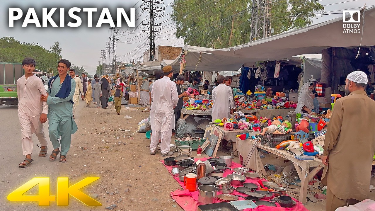 4K Walk Through UNSEEN Board Bazaar Pakistan 4K WALK & CAPTIONS 🇵🇰