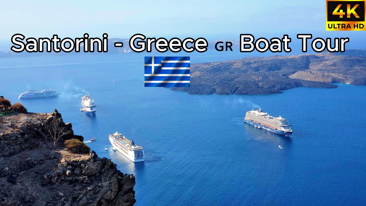 Santorini - Greece 🇬🇷 Boat Tour  4K Ultra HD